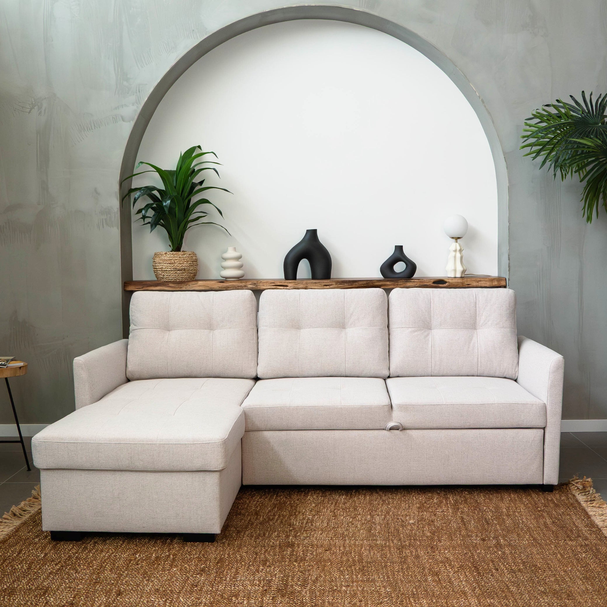 Sofá-cama 3 Lugares com chaise longue - Enzo