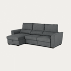 Sofá-Cama 3 Lugares com Chaise Longue Reversível e Encosto Reclinável - Oliver