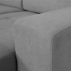 Sofá - cama de 4 lugares com chaise longue reversível, cabeceiras ajustáveis e 2 pufes – JohnC689BCSRG3810_C24