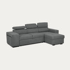 Sofá - cama de 4 lugares com chaise longue reversível, cabeceiras ajustáveis e 2 pufes – JohnC689BCSRG3811_C24