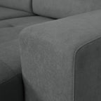 Sofá - cama de 4 lugares com chaise longue reversível, cabeceiras ajustáveis e 2 pufes – JohnC689BCSRG3811_C24