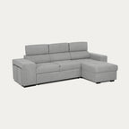 Sofá - cama de 4 lugares com chaise longue reversível, cabeceiras ajustáveis e 2 pufes – JohnC689BCSRG3810_C24