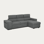 Sofá - cama de 4 lugares com chaise longue reversível, cabeceiras ajustáveis e 2 pufes – JohnC689BCSRG3811_C24