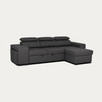 Sofá - cama de 4 lugares com chaise longue reversível, cabeceiras ajustáveis e 2 pufes – JohnC689BCSRIPU160_C24