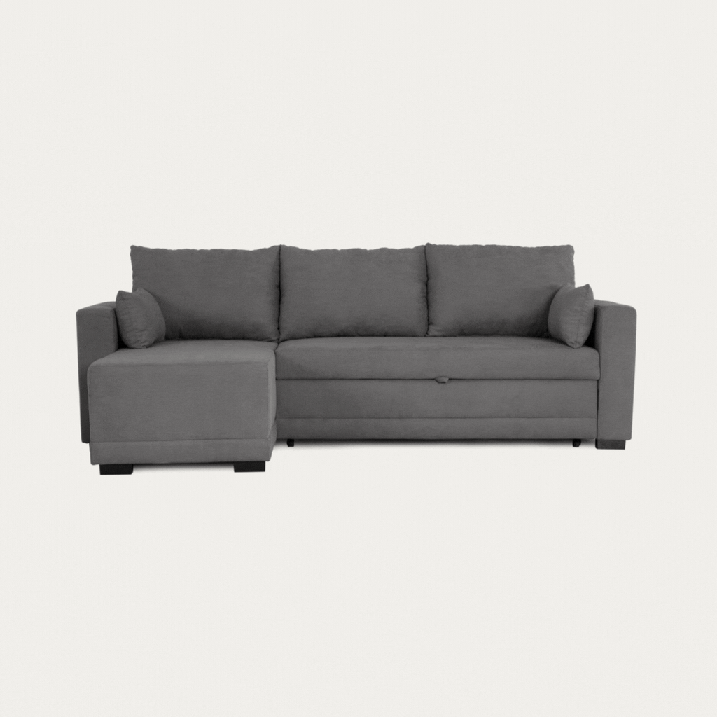 Sofa Bed 3 Seats with Reversible Chaise Longue - Leah