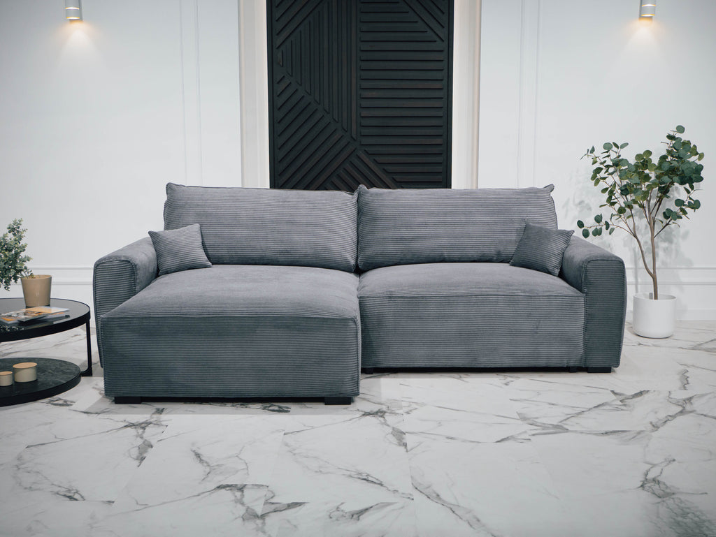 Sofá - Cama 4 Lugares com Chaise Longue Reversível - LaurenC1511ACSRG7911_C24