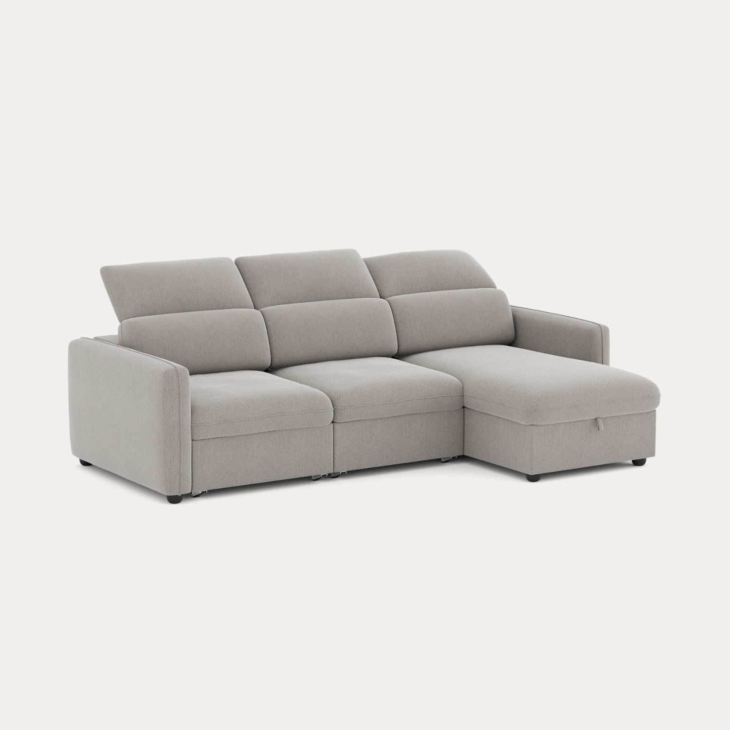 4 Seater Sofa Bed With Chaise Longue And Adjustable Headboards - Morgan