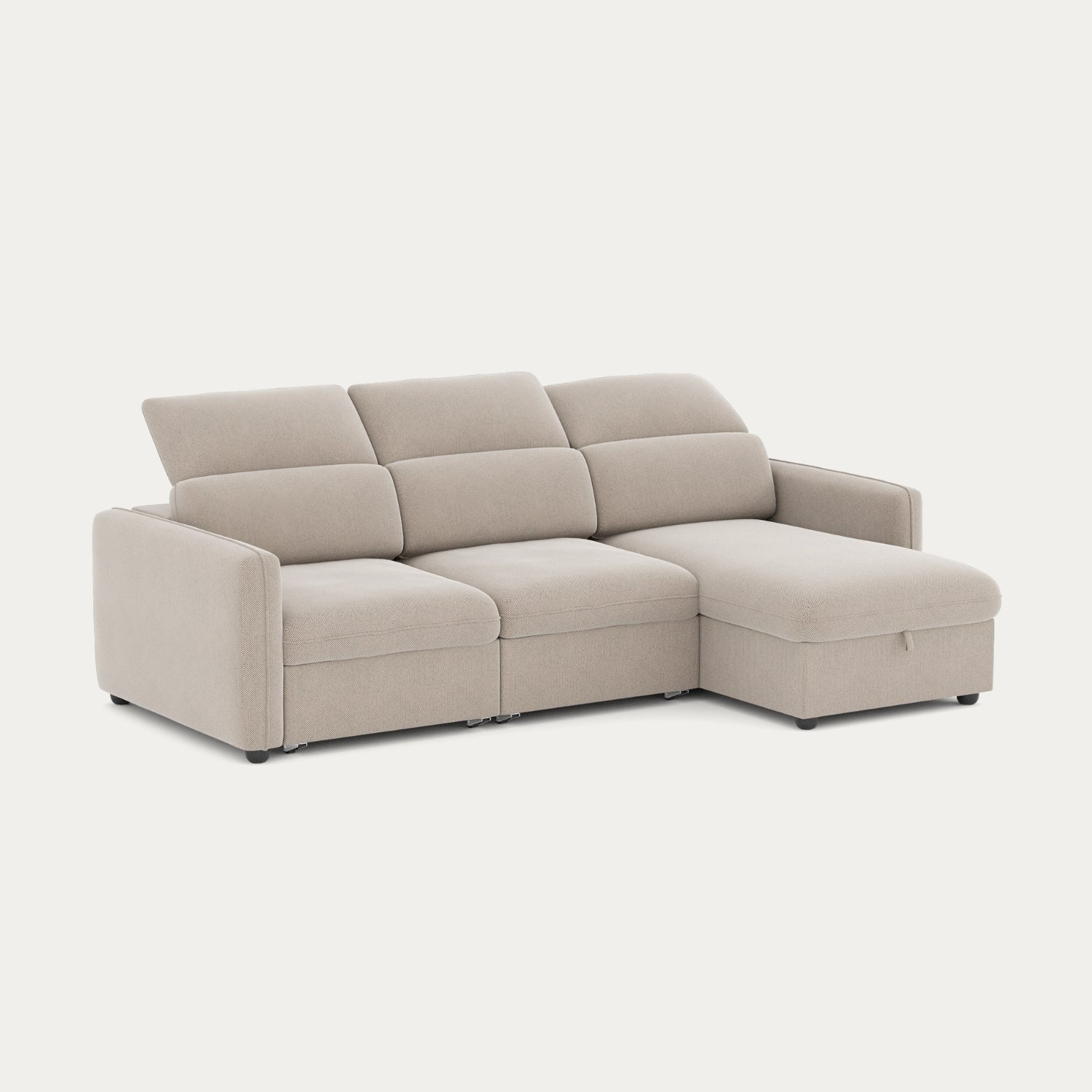 4 Seater Sofa Bed With Chaise Longue And Adjustable Headboards - Morgan