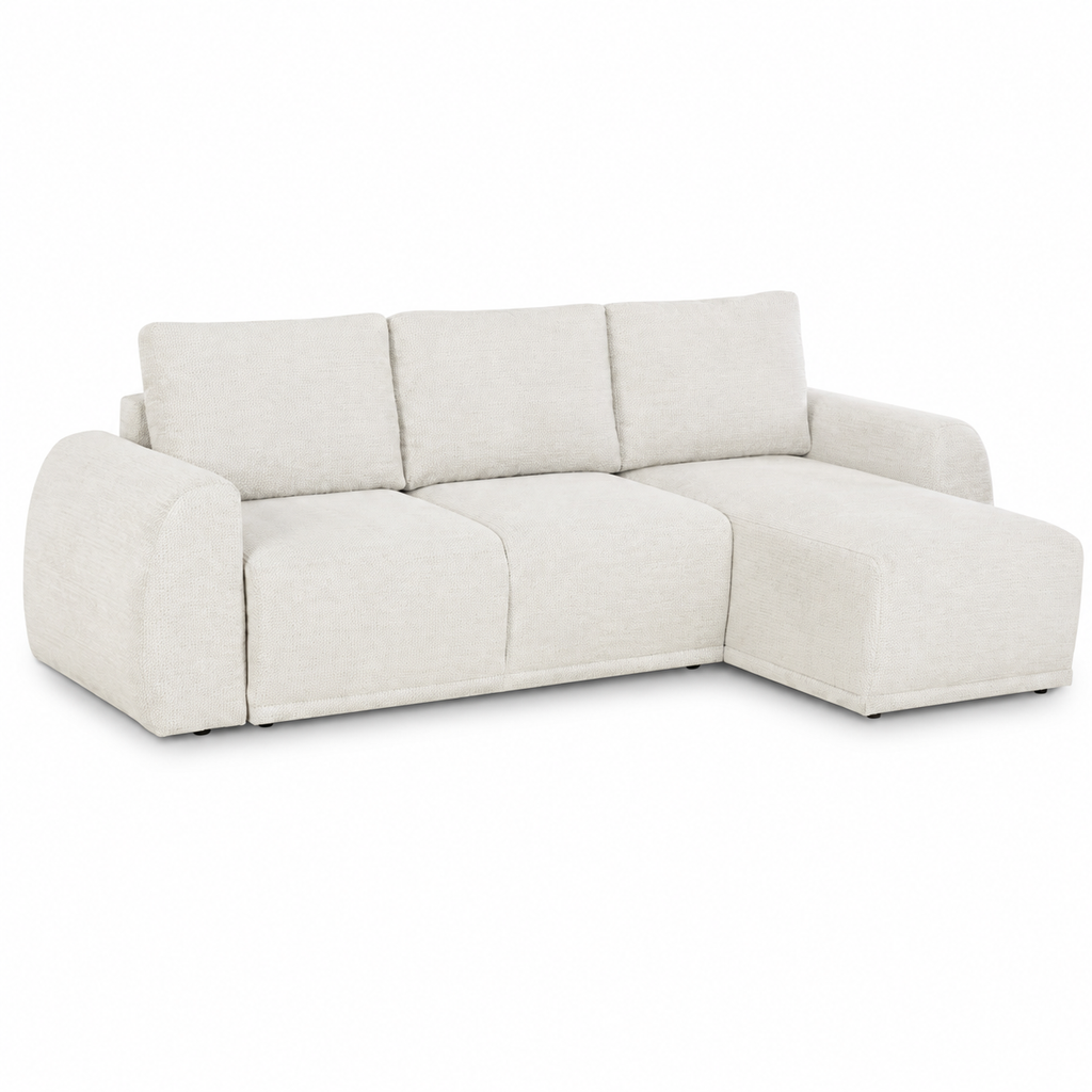 Canapé-lit 3 places avec chaise longue réversible - Noa