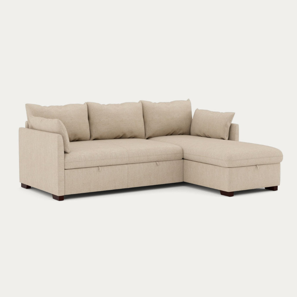 4-seater sofa bed with chaise longue and storage – Orlando