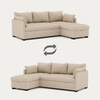 4-seater sofa bed with chaise longue and storage – Orlando
