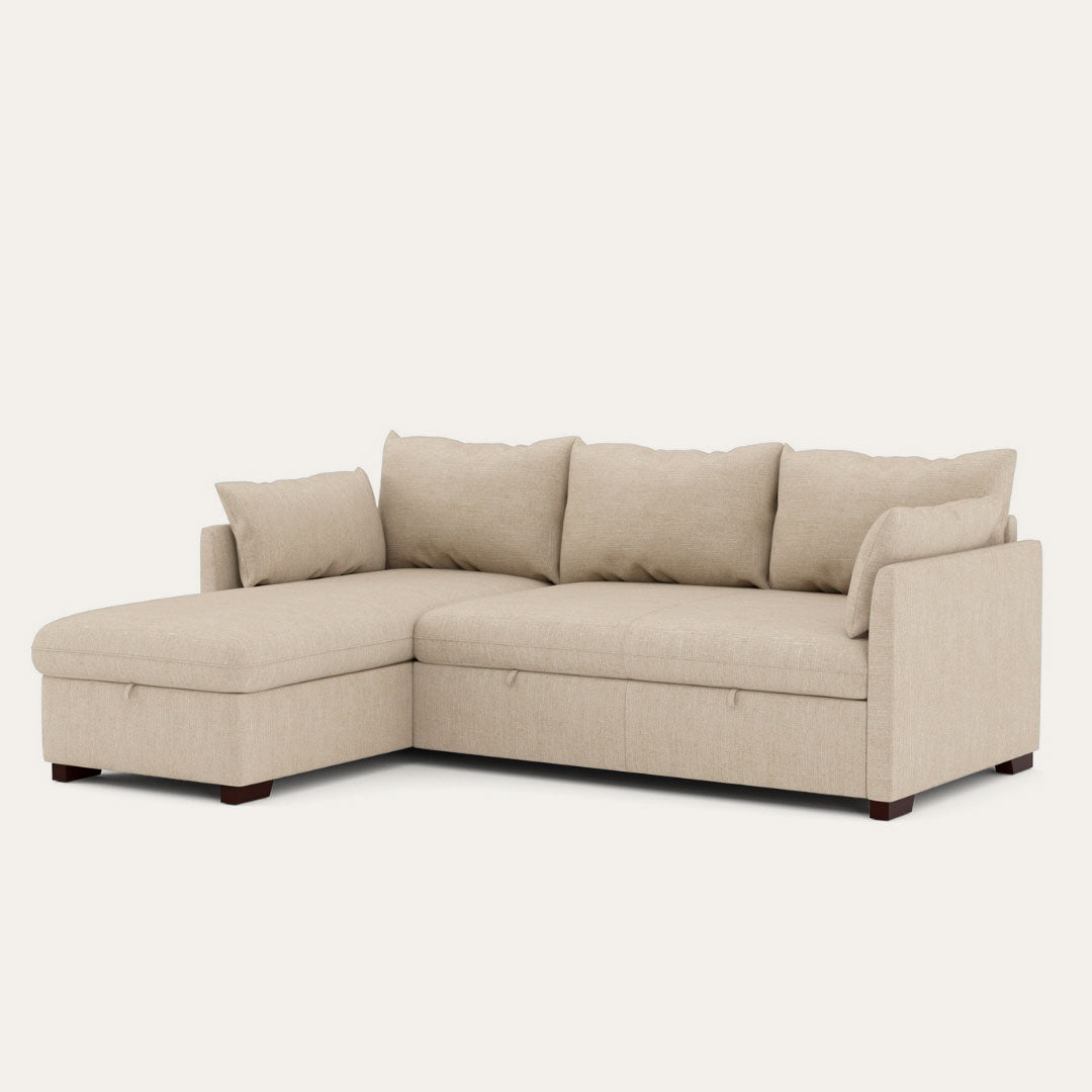 4-Sitzer-Schlafsofa mit Chaiselongue und Stauraum – Orlando