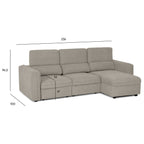 Sofá - Cama 4 Lugares com Chaise Longue Reversível e Cabeceiras Ajustáveis - MorganC1454CFSRG9140_C24