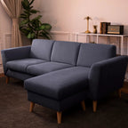 Sofá de 3 lugares com chaise longue reversível e pés vintage – AngelC710BSSRBG2721_C24