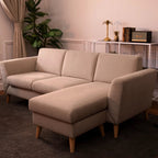 Sofá de 3 lugares com chaise longue reversível e pés vintage – AngelC710BSSRBG3840_C24