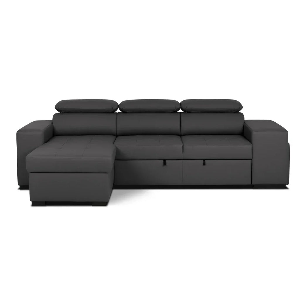 Sofá - cama de 4 lugares com chaise longue reversível, cabeceiras ajustáveis e 2 pufes – JohnC689BCSRIPU160_C24