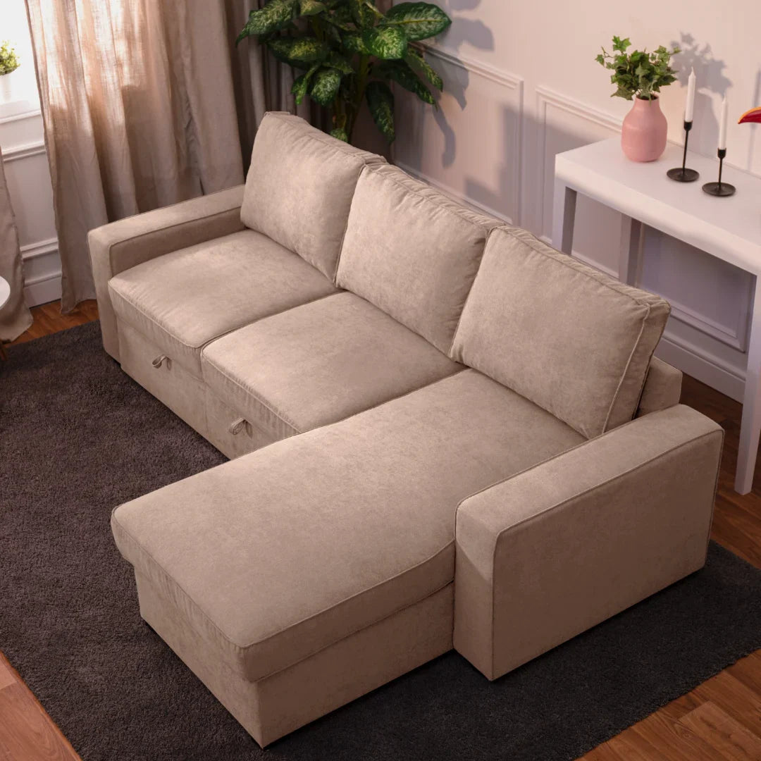 Nina Sofa - 3 Seats Sofa Bed, Chaise Longue - BUDWING