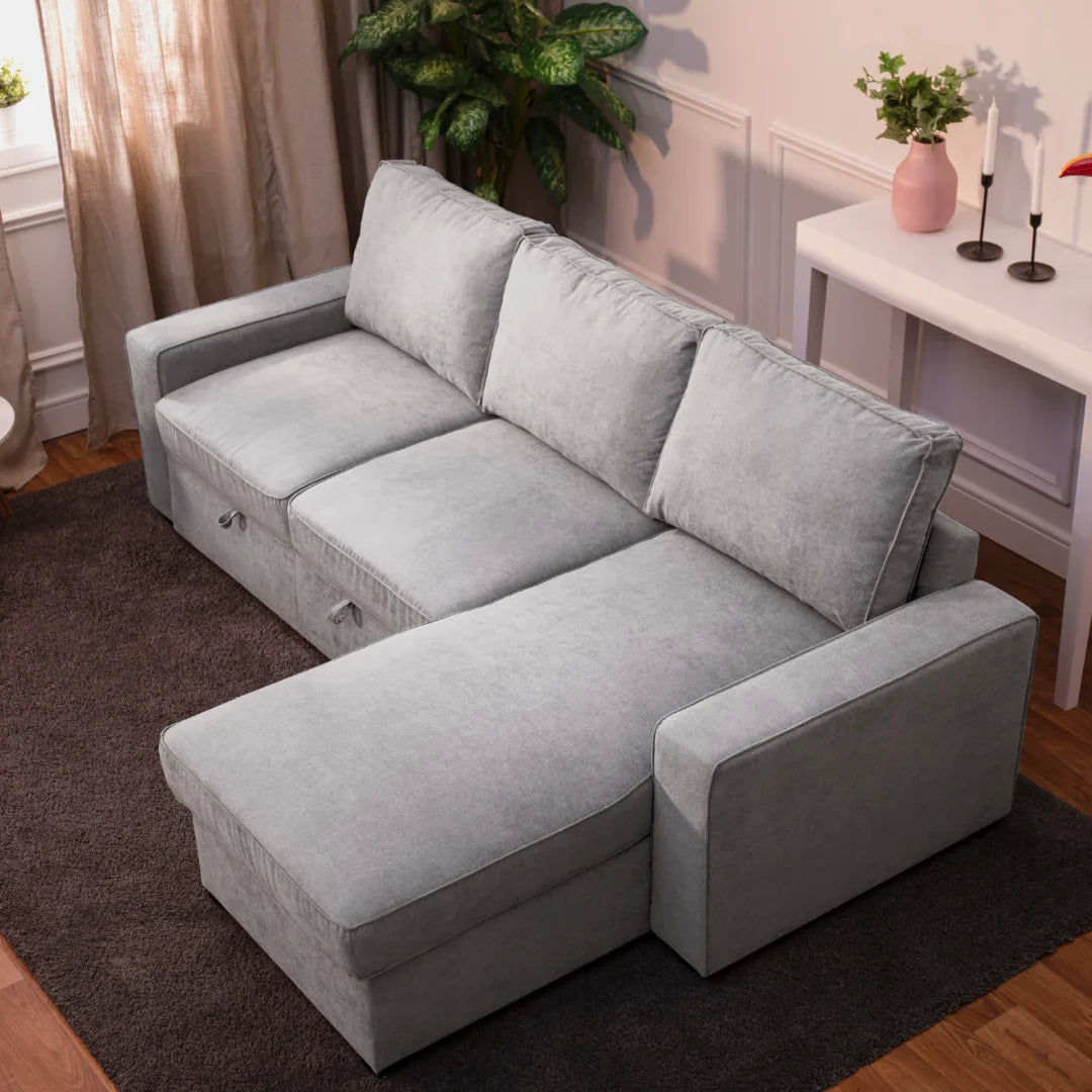 Nina Sofa - 3 Seats Sofa Bed, Chaise Longue - BUDWING