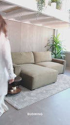 Divano Letto 4 Posti con Chaise Longue Reversibile, Cuscini Decorativi e Contenitore, Bombazine Verde Abete