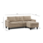 Sofá 3 Lugares com Chaise Longue Reversível - FoxSofá de CantoBudwing