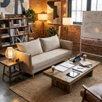 Sofá 3 Lugares com pé alto de madeira - MelanieSofáBudwing