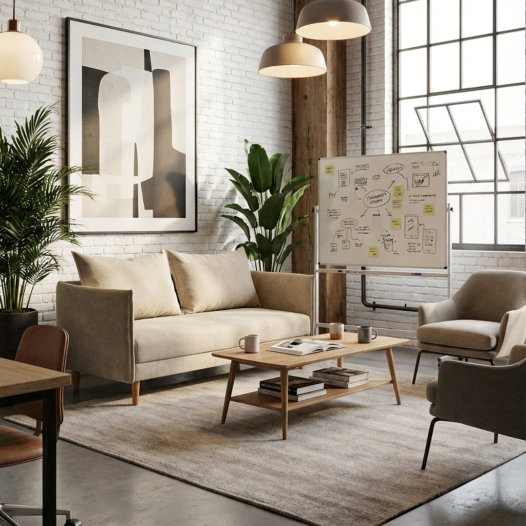 Sofá 3 Lugares com pé alto de madeira - MelanieSofáBudwing