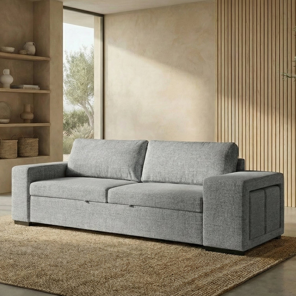 Sofá - Cama 3 Lugares + 2 Puffs - AverySofáBudwing