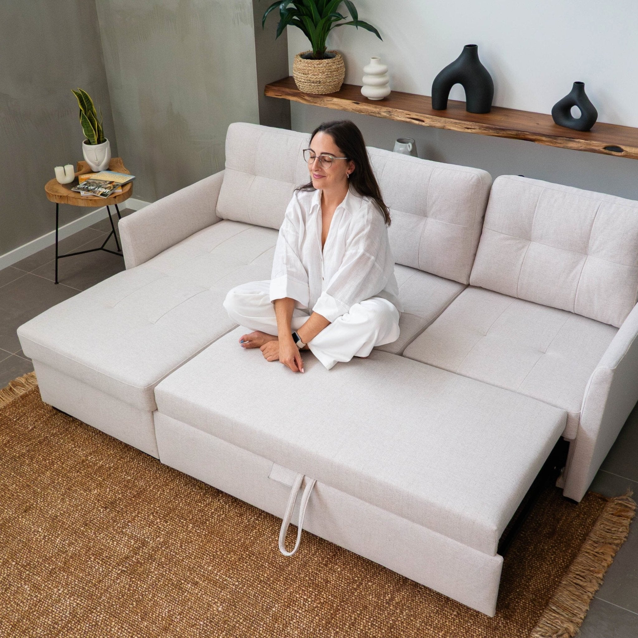 Sofá - cama 3 Lugares com chaise longue - EnzoBudwing