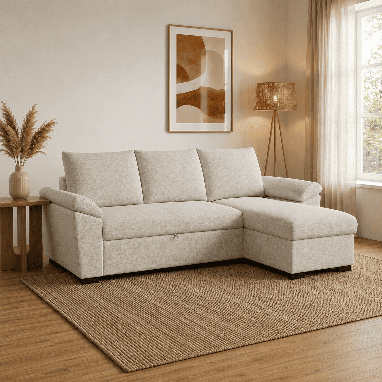 Sofá-cama 3 Lugares com chaise longue - LorenzoSofáBudwing