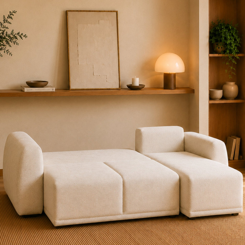 Sofá-Cama 3 Lugares com Chaise Longue Reversível - NoaSofáBudwing