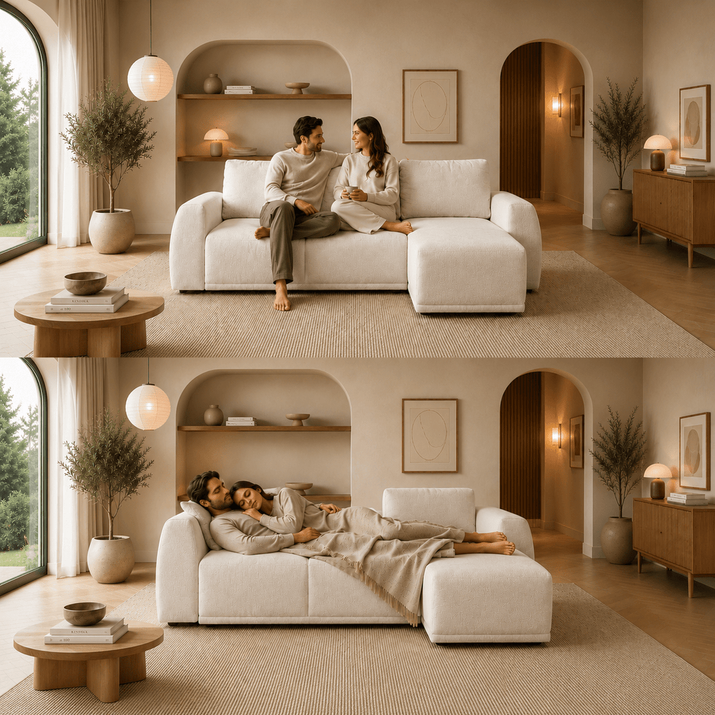 Sofá-Cama 3 Lugares com Chaise Longue Reversível - NoaSofáBudwing