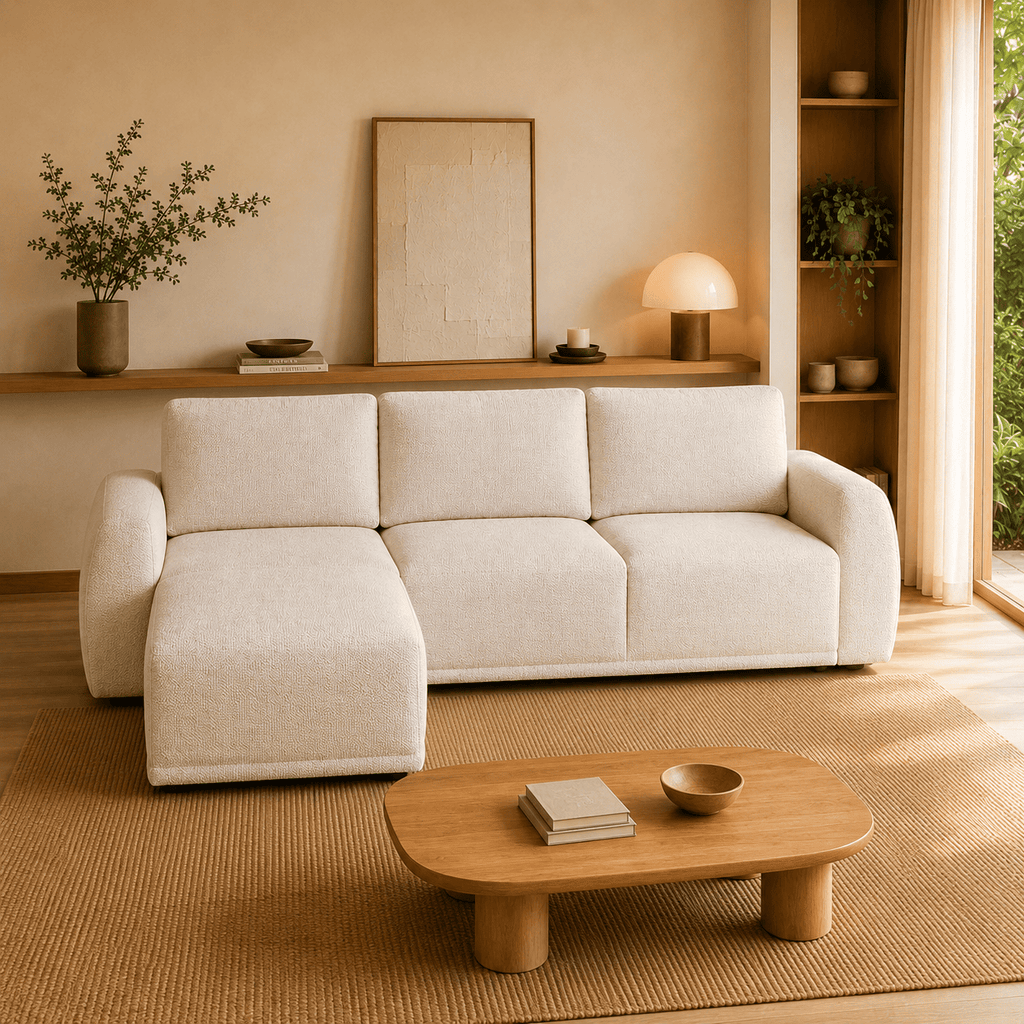 Sofá-Cama 3 Lugares com Chaise Longue Reversível - NoaSofáBudwing