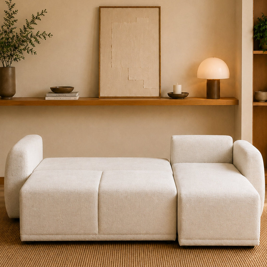 Sofá-Cama 3 Lugares com Chaise Longue Reversível - NoaSofáBudwing