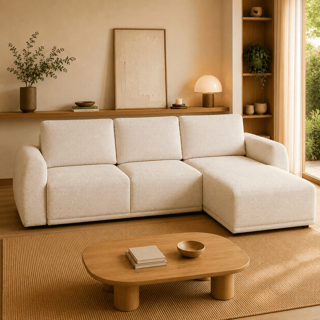 Sofá-Cama 3 Lugares com Chaise Longue Reversível - NoaSofáBudwing