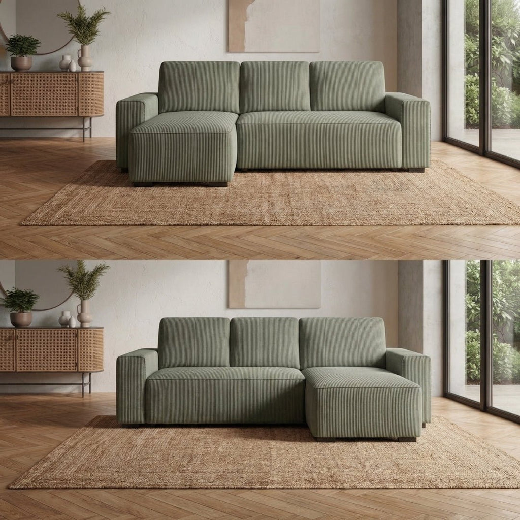 Sofá - Cama 4 Lugares com Chaise Longue Reversível - JadeBudwing