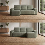 Sofá - Cama 4 Lugares com Chaise Longue Reversível - JadeBudwing