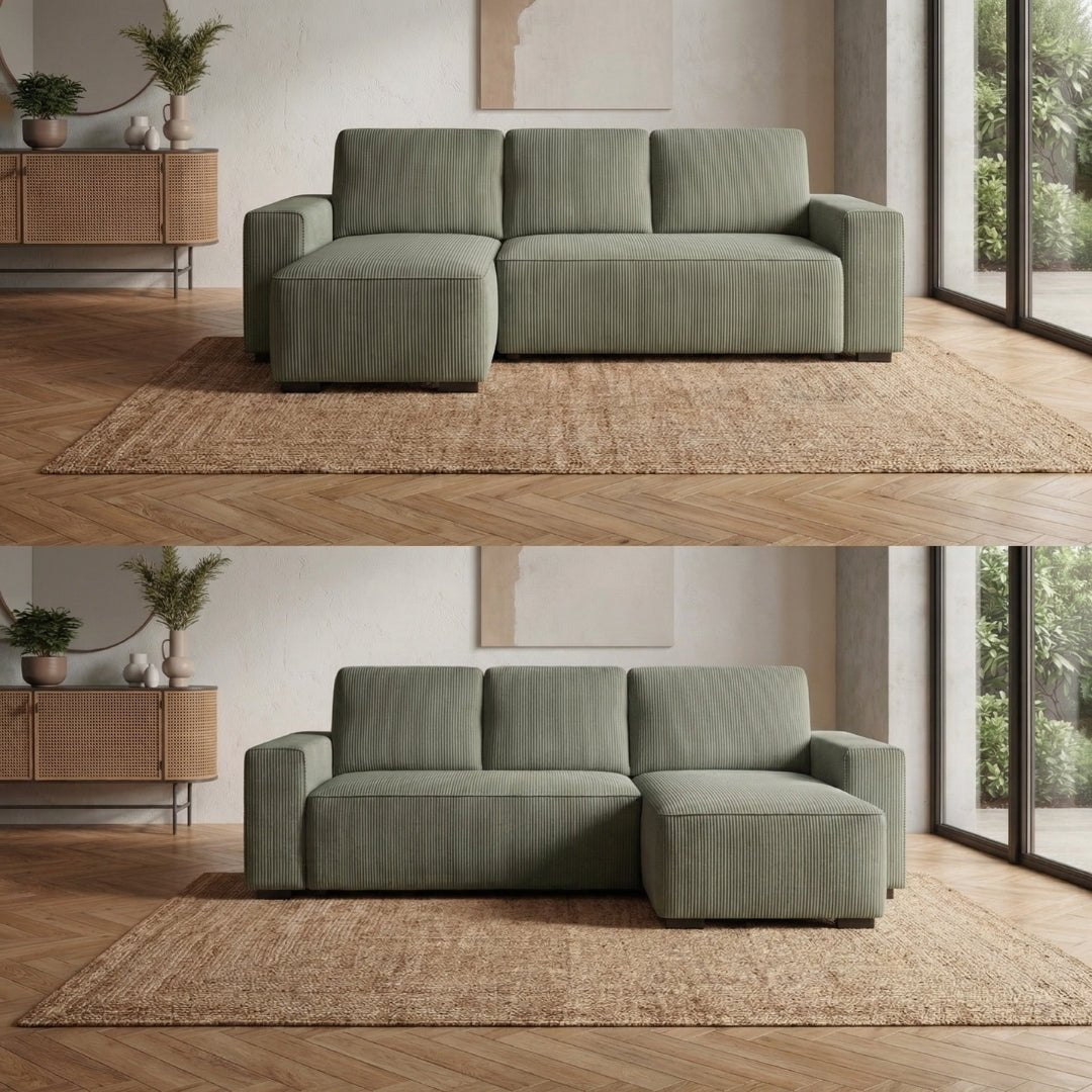Sofá - Cama 4 Lugares com Chaise Longue Reversível - JadeBudwing
