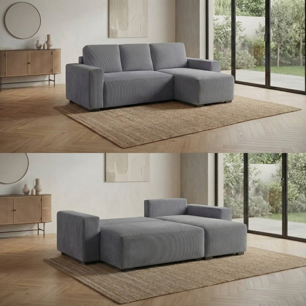 Sofá - Cama 4 Lugares com Chaise Longue Reversível - JadeBudwing