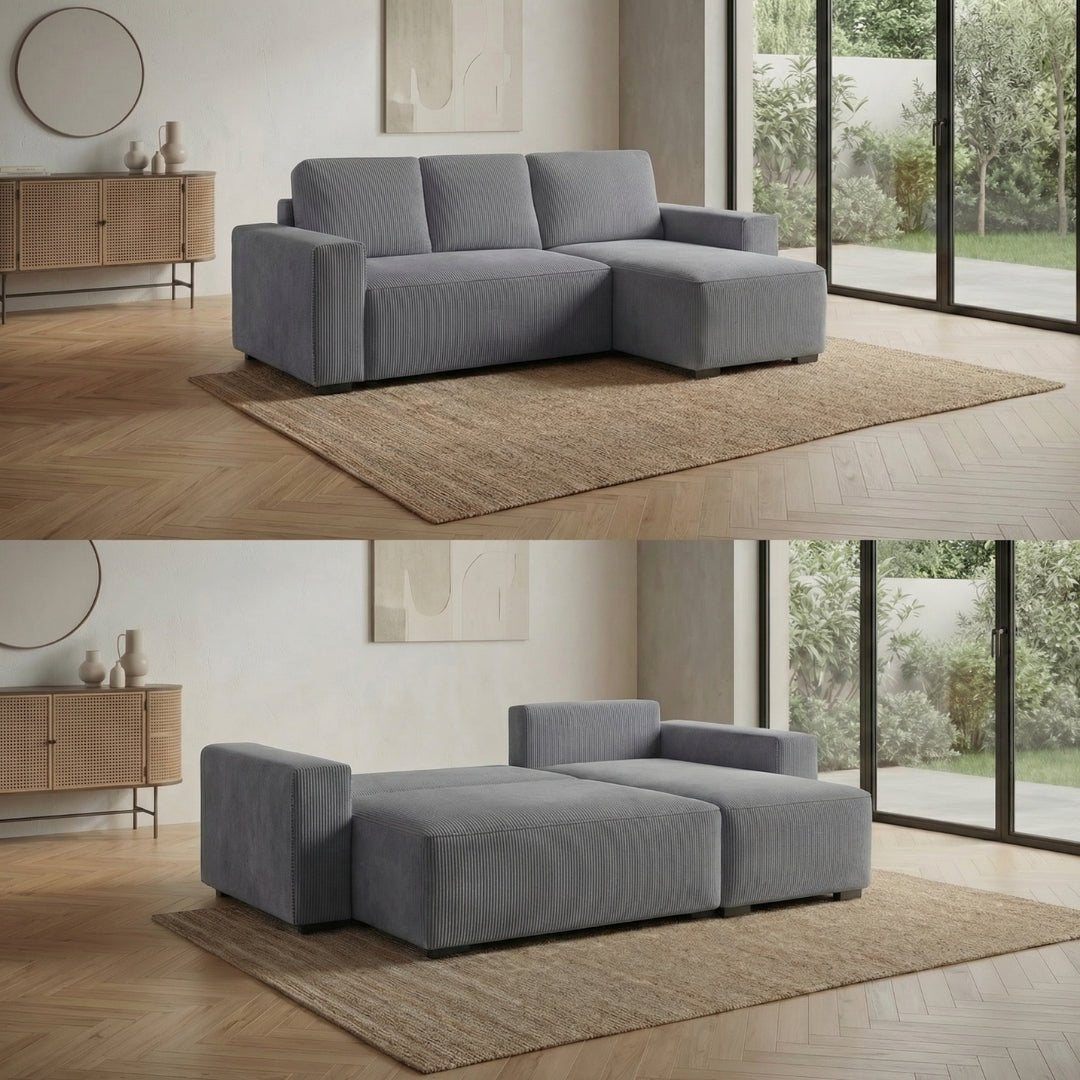Sofá - Cama 4 Lugares com Chaise Longue Reversível - JadeBudwing