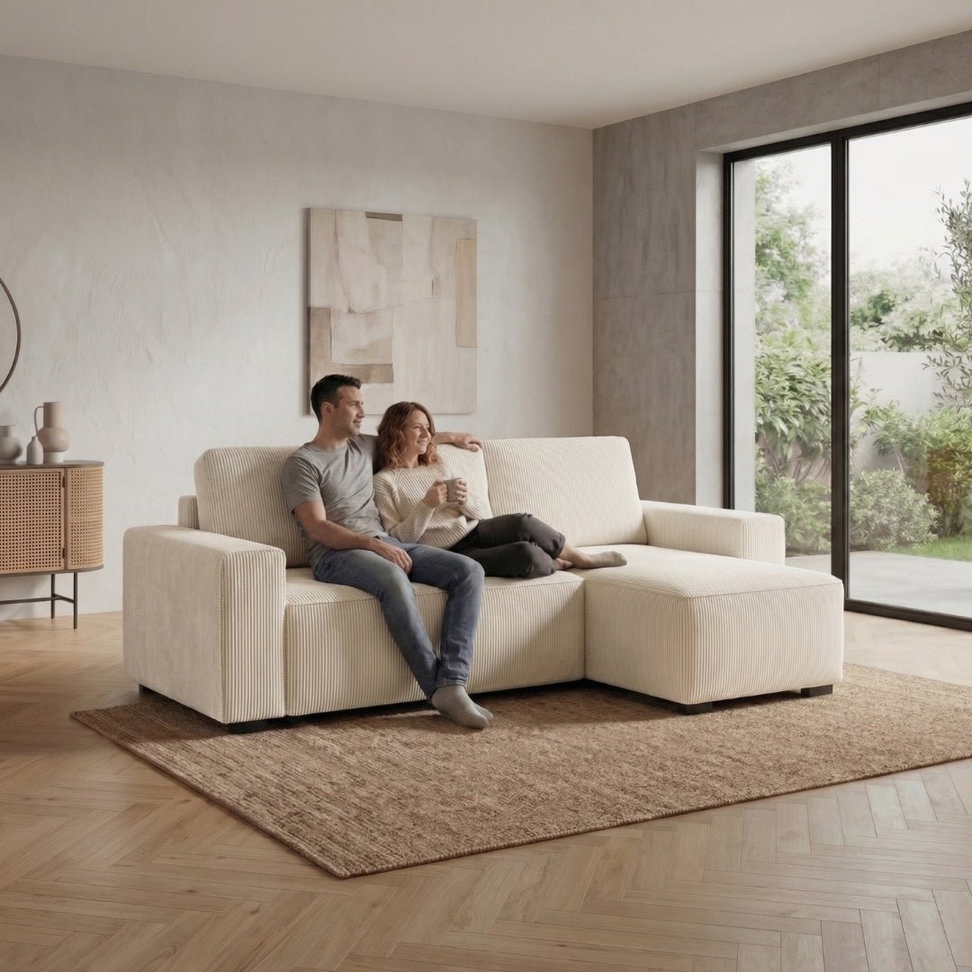 Sofá - Cama 4 Lugares com Chaise Longue Reversível - JadeBudwing