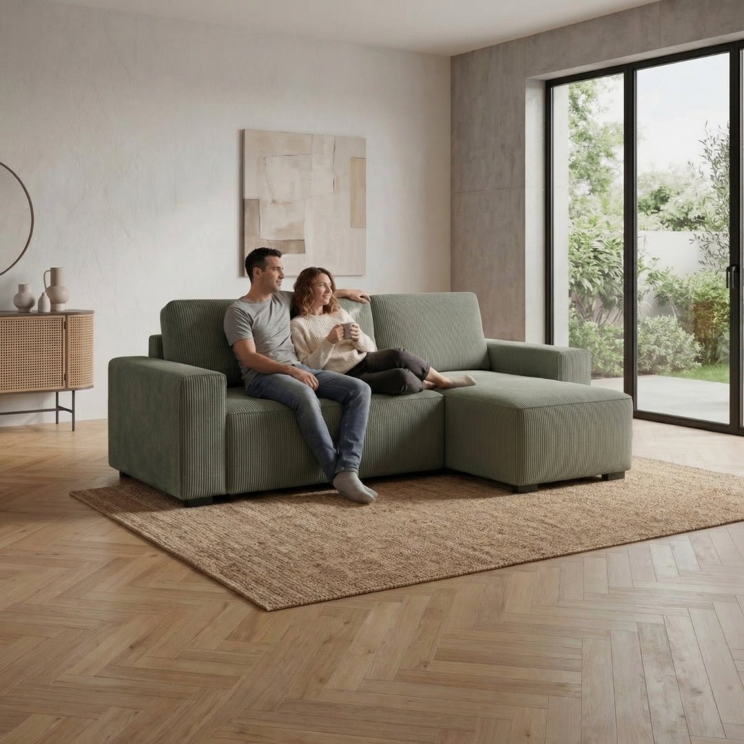 Sofá - Cama 4 Lugares com Chaise Longue Reversível - JadeBudwing