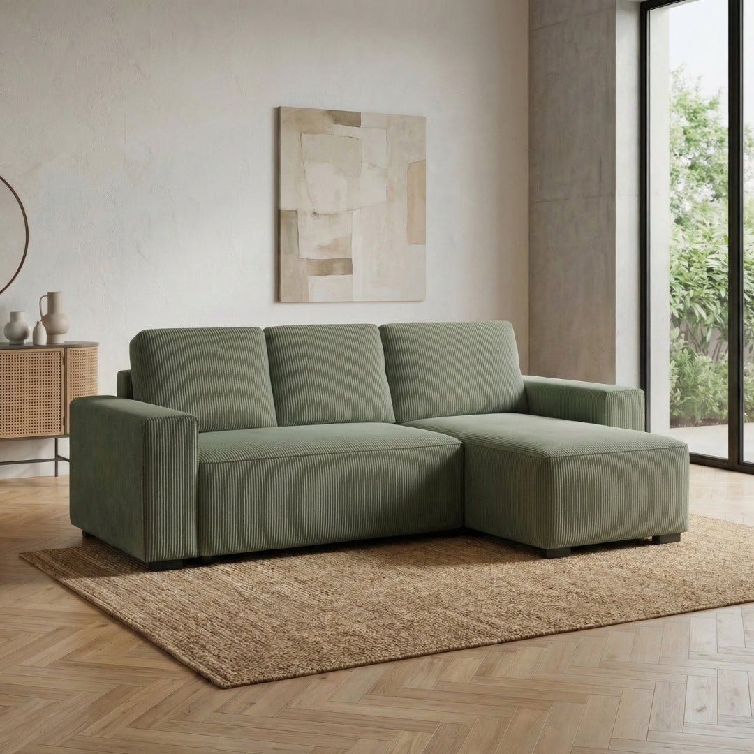 Sofá - Cama 4 Lugares com Chaise Longue Reversível - JadeBudwing