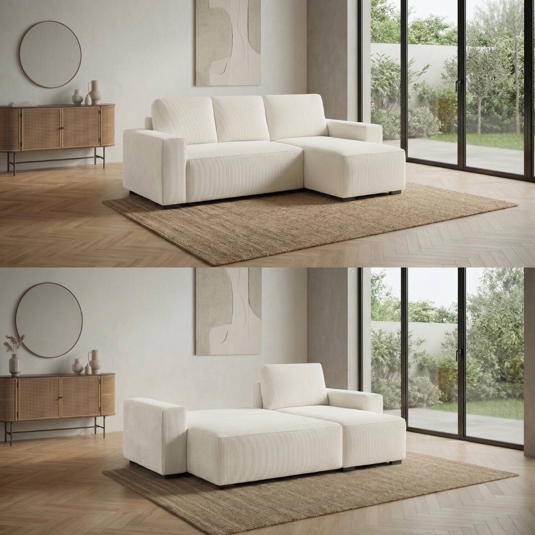 Sofá - Cama 4 Lugares com Chaise Longue Reversível - JadeBudwing