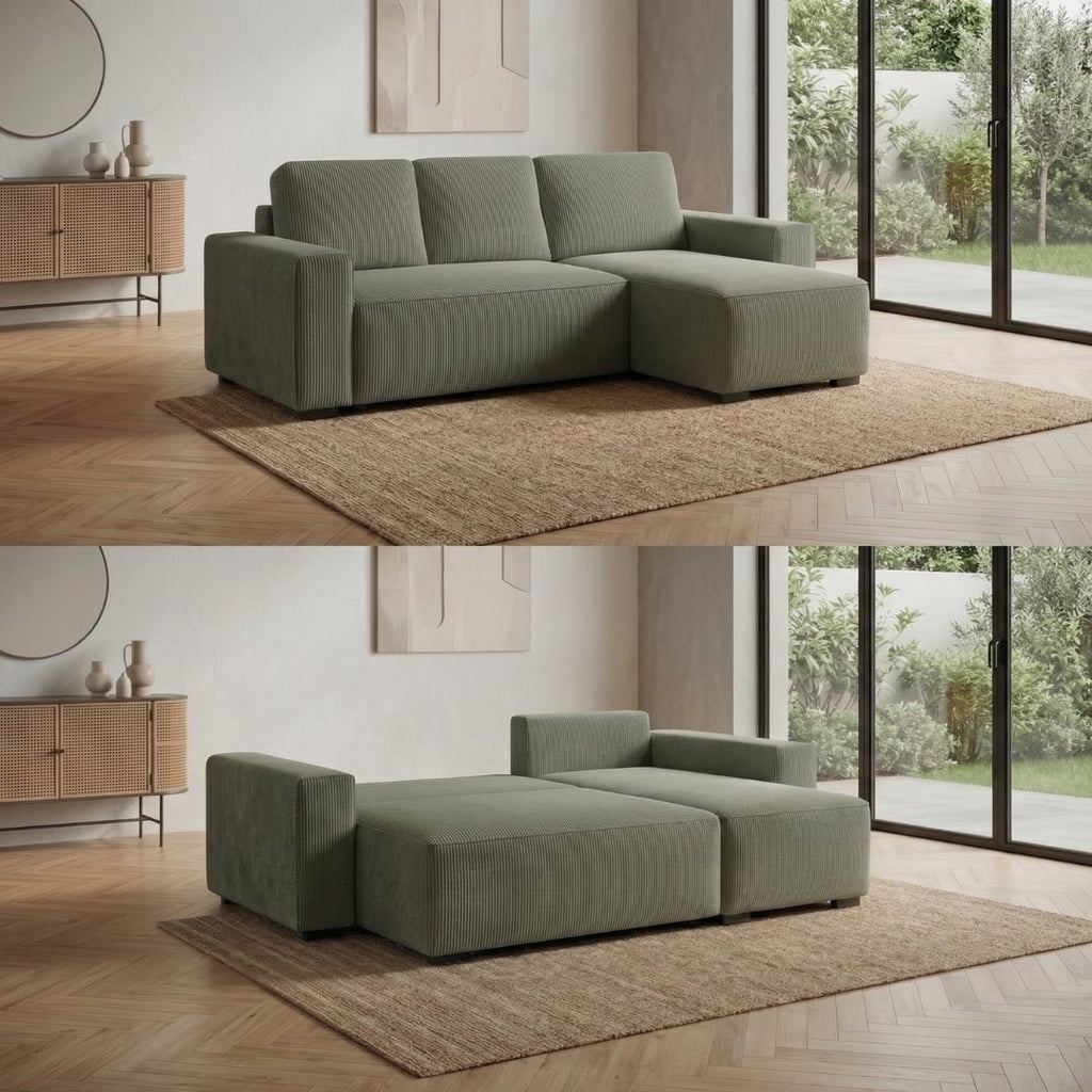 Sofá - Cama 4 Lugares com Chaise Longue Reversível - JadeBudwing