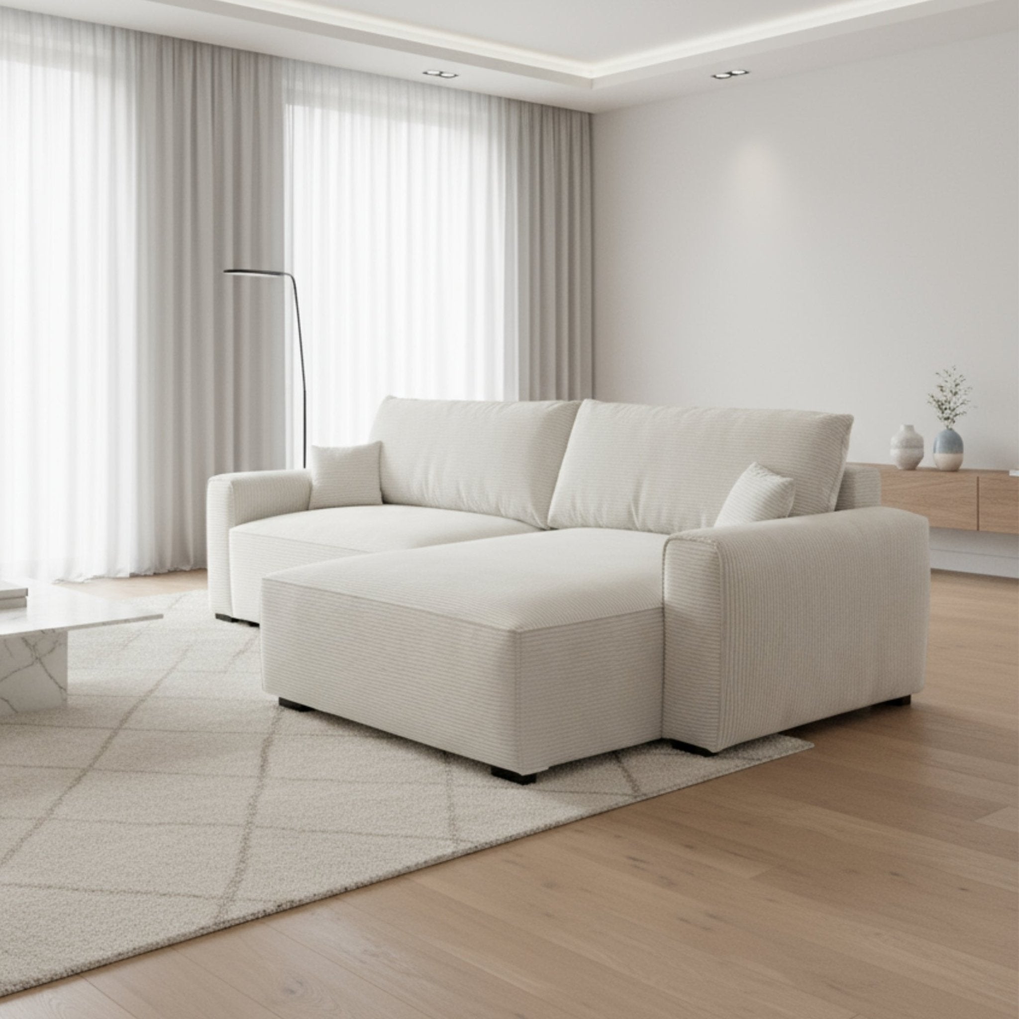 Sofá - Cama 4 Lugares com Chaise Longue Reversível - LaurenSofá CamaBudwing