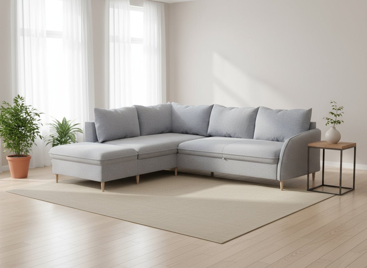 Sofá Cama Chaise Longue de Canto 5 Lugares – AriaSofáBudwing