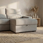 Sofá Cama de 4 Lugares com Chaise Longue Reversível - LukeBudwing