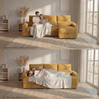 Sofá Cama de 4 Lugares com Chaise Longue Reversível - LukeBudwing