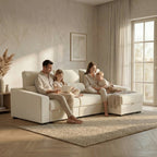 Sofá Cama de 4 Lugares com Chaise Longue Reversível - LukeBudwing