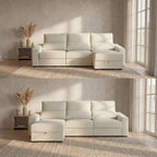 Sofá Cama de 4 Lugares com Chaise Longue Reversível - LukeBudwing